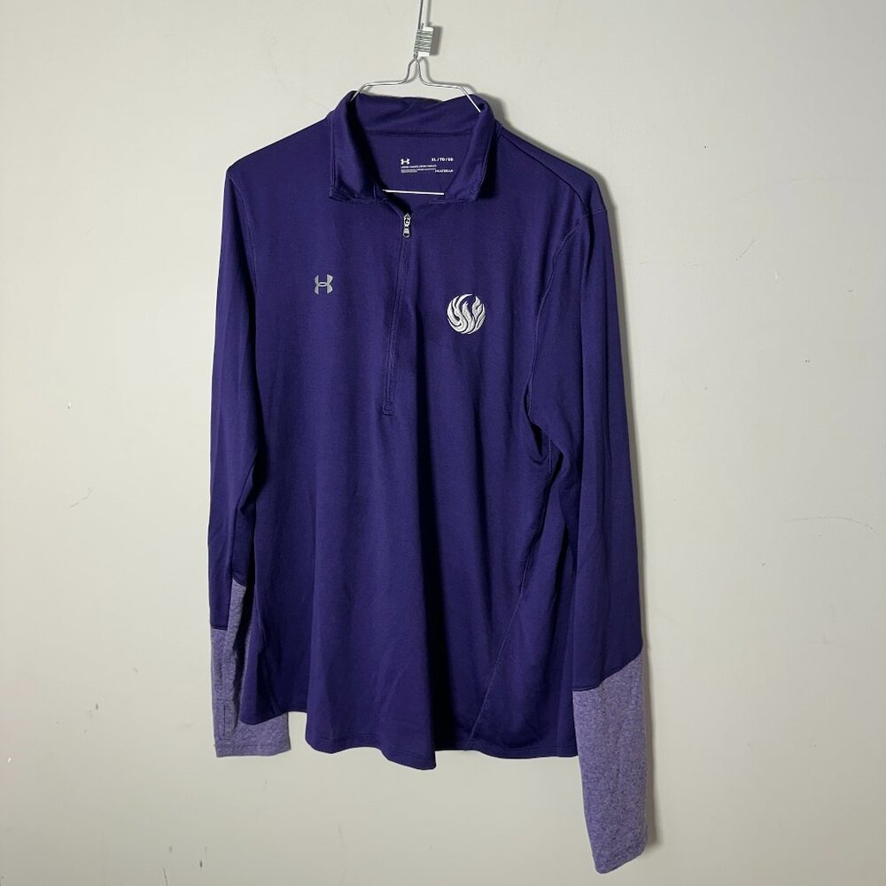 EUC Under Armour Womens Purple XL Loose Jacket Thumb Hole Sleeves Heatgear